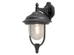 Außenwandleuchte PARMA Landhausstil Laterne hängend, Schwarz, Höhe 46cm
