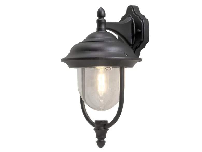 Außenwandleuchte PARMA Landhausstil Laterne hängend, Schwarz, Höhe 46cm