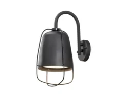 Außenwandleuchte PERUGIA, Aluminium schwarz, E27, IP44