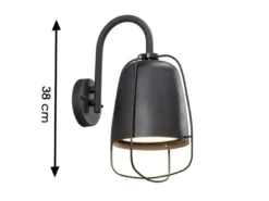 Außenwandleuchte PERUGIA, Aluminium schwarz, E27, IP44