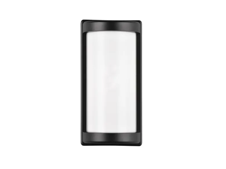 Außenwandleuchte PUELO Aluminium Schwarz & Acrylglas Weiß, Höhe 27cm