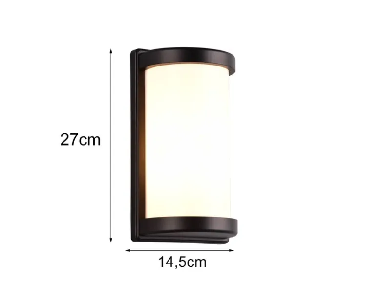 Außenwandleuchte PUELO Aluminium Schwarz & Acrylglas Weiß, Höhe 27cm