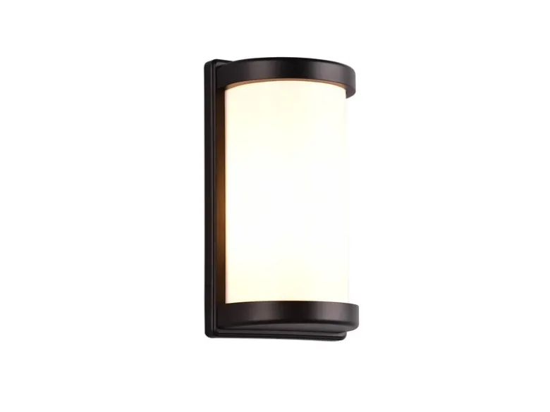 Außenwandleuchte PUELO Aluminium Schwarz & Acrylglas Weiß, Höhe 27cm