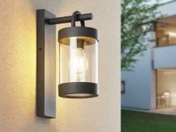 Außenwandleuchte SAMBESI Laterne im Landhausstil, Anthrazit, Höhe 33cm