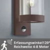 Außenwandleuchte SAMBESI Laterne in Rostoptik mit Bewegungsmelder H: 33cm