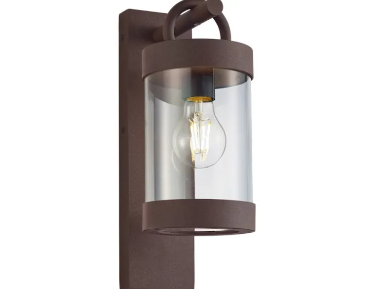 Außenwandleuchte SAMBESI Laterne im Landhausstil, Rostoptik, Höhe 33cm