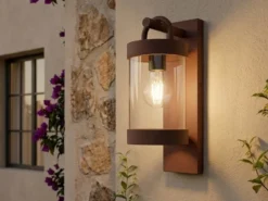 Außenwandleuchte SAMBESI Laterne im Landhausstil, Rostoptik, Höhe 33cm