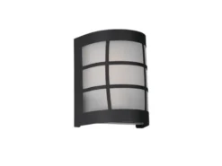 Außenwandleuchte SINTRA Edelstahl Schwarz & Glas Weiß, Höhe 16cm