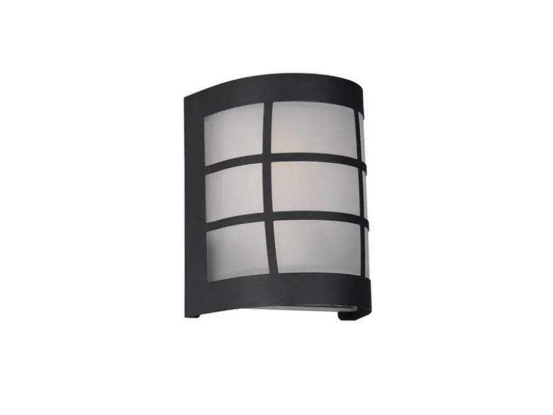 Außenwandleuchte SINTRA Edelstahl Schwarz & Glas Weiß, Höhe 16cm