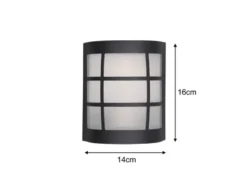 Außenwandleuchte SINTRA Edelstahl Schwarz & Glas Weiß, Höhe 16cm