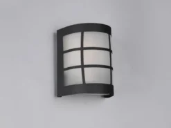 Außenwandleuchte SINTRA Edelstahl Schwarz & Glas Weiß, Höhe 16cm