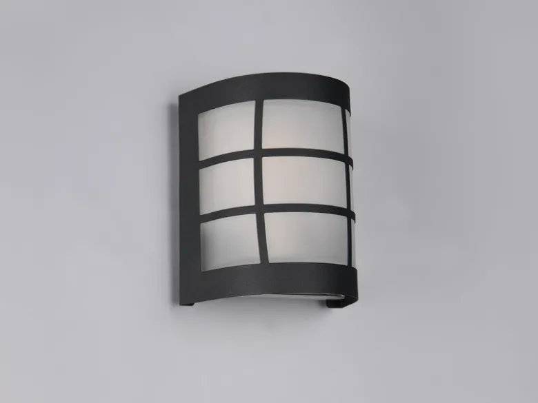 Außenwandleuchte SINTRA Edelstahl Schwarz & Glas Weiß, Höhe 16cm