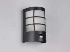 Außenwandleuchte SINTRA Edelstahl Schwarz mit Bewegungsmelder, Höhe 20cm
