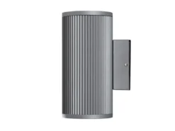 Außenwandleuchte SIRACUSA Up & Downlight Aluminium Grau, H 20,5cm