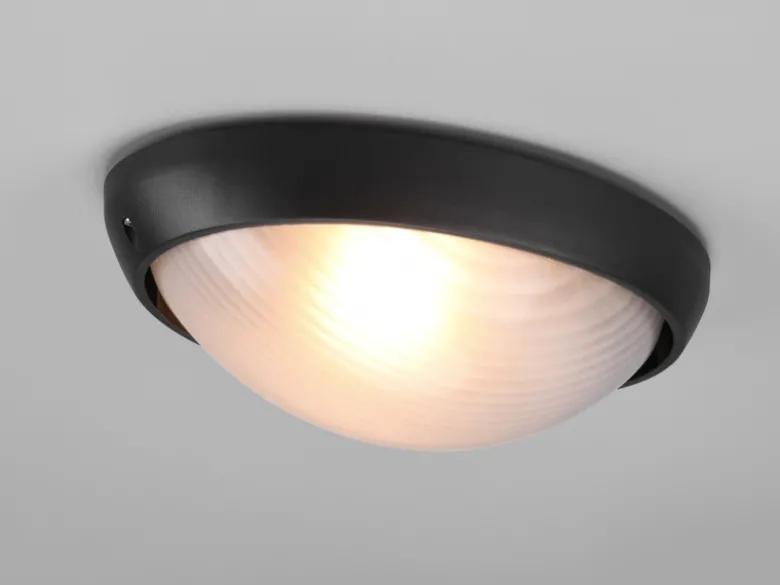 Außenwandleuchte TEMO Schwarz Fassadenbeleuchtung IP44 oval Breite 32cm