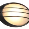 Außenwandleuchte TIRSO Schwarz mit Gitter oval, Breite 32cm