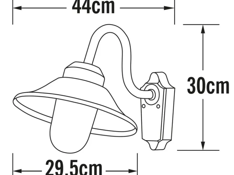 Außenwandleuchte VEGA im Landhausstil Aluminium Grün, Höhe 30cm