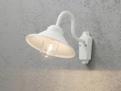 Außenwandleuchte VEGA im Landhausstil Aluminium Weiß, Höhe 30cm