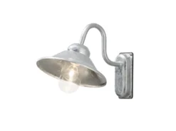 Außenwandleuchte VEGA im Landhausstil Stahl Silber, Höhe 30cm