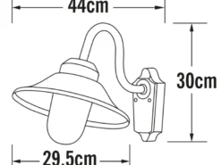 Außenwandleuchte VEGA im Landhausstil Stahl Silber, Höhe 30cm