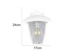 Außenwandleuchte VENTA Laterne hängend Landhausstil Weiß, Höhe 24cm