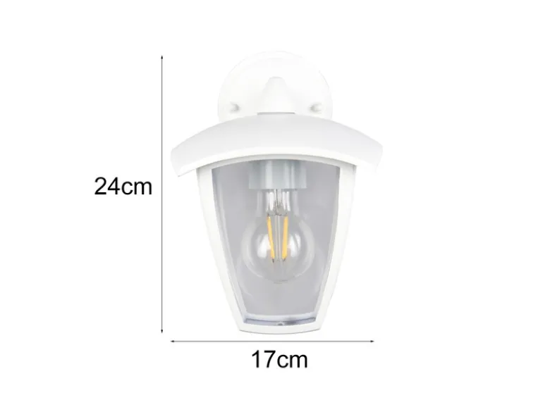 Außenwandleuchte VENTA Laterne hängend Landhausstil Weiß, Höhe 24cm