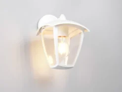 Außenwandleuchte VENTA Laterne hängend Landhausstil Weiß, Höhe 24cm