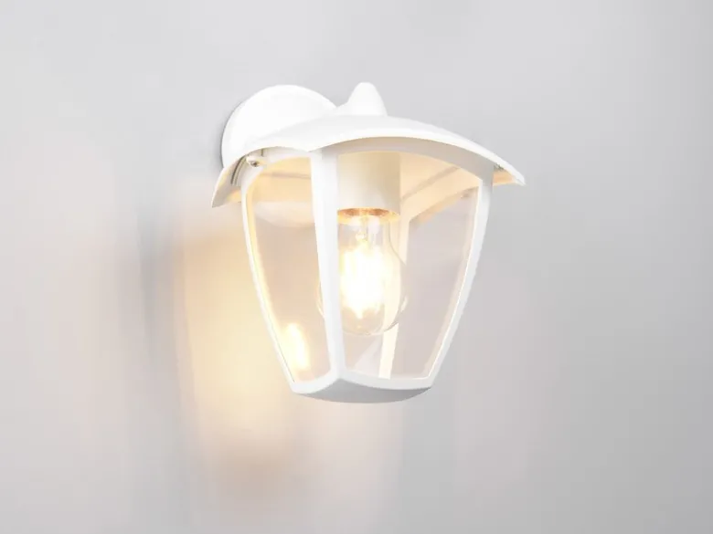 Außenwandleuchte VENTA Laterne hängend Landhausstil Weiß, Höhe 24cm