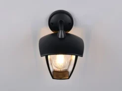 Außenwandleuchte VENTA Laterne hängend Landhausstil Schwarz, Höhe 24cm