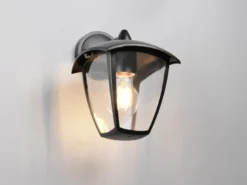 Außenwandleuchte VENTA Laterne hängend Landhausstil Schwarz, Höhe 24cm