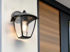 Außenwandleuchte VENTA Laterne hängend Landhausstil Schwarz, Höhe 24cm