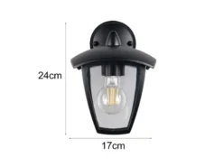 Außenwandleuchte VENTA Laterne hängend Landhausstil Schwarz, Höhe 24cm