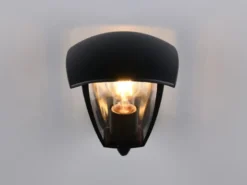 Außenwandleuchte VENTA Laterne stehend Landhausstil Schwarz, Höhe 24cm