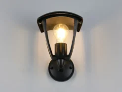 Außenwandleuchte VENTA Laterne stehend Landhausstil Schwarz, Höhe 24cm