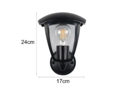 Außenwandleuchte VENTA Laterne stehend Landhausstil Schwarz, Höhe 24cm