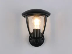 Außenwandleuchte VENTA Laterne stehend Landhausstil Schwarz, Höhe 24cm