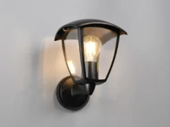 Außenwandleuchte VENTA Laterne stehend Landhausstil Schwarz, Höhe 24cm