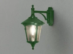 Außenwandleuchte VIRGO Laterne hängend Aluminium Grün, Höhe 44cm