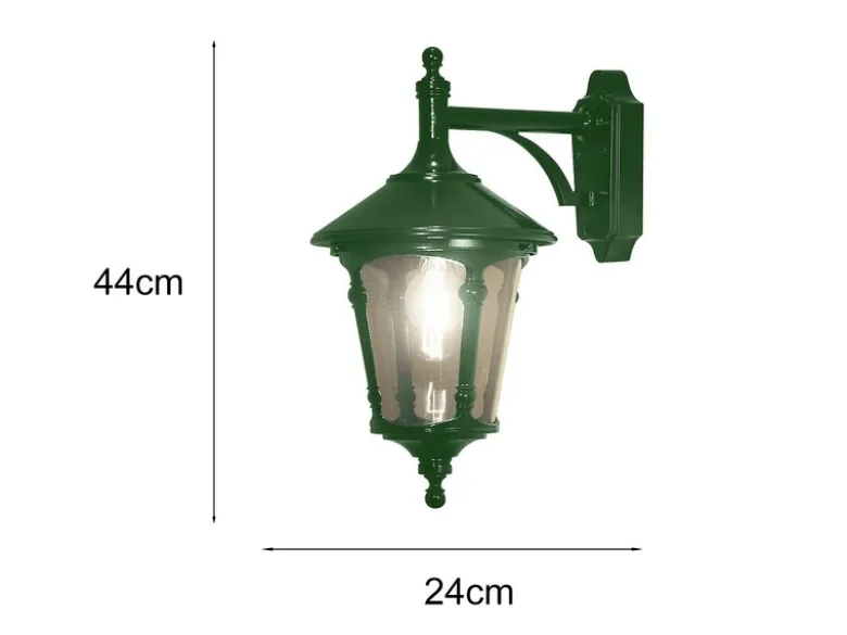 Außenwandleuchte VIRGO Laterne hängend Aluminium Grün, Höhe 44cm