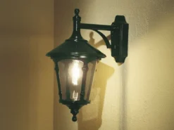Außenwandleuchte VIRGO Laterne hängend Aluminium Grün, Höhe 44cm