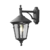 Außenwandleuchte VIRGO Laterne hängend Aluminium Schwarz, Höhe 44cm
