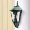Außenwandleuchte VIRGO Laterne Halbschale Aluminium Grün, Höhe 44cm