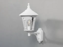 Außenwandleuchte VIRGO Laterne stehend Aluminium Weiß, Höhe 51cm