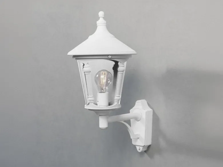 Außenwandleuchte VIRGO Laterne stehend Aluminium Weiß, Höhe 51cm