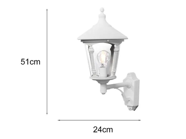 Außenwandleuchte VIRGO Laterne stehend Aluminium Weiß, Höhe 51cm