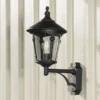 Außenwandleuchte VIRGO Laterne stehend Aluminium Schwarz, Höhe 51cm