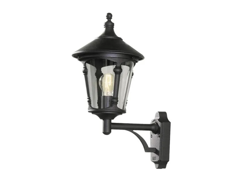 Außenwandleuchte VIRGO Laterne stehend Aluminium Schwarz, Höhe 51cm