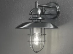 Außenwandleuchte / Wandlampe SORRENTO in Edelstahl, Laterne außen IP44