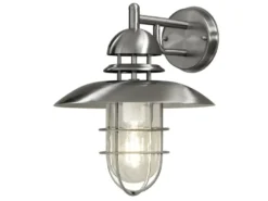 Außenwandleuchte / Wandlampe SORRENTO in Edelstahl, Laterne außen IP44
