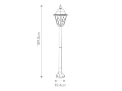 Außen Wegeleuchte NORFOLK Landhausstil Laterne mit Bleiglas, Höhe 109cm